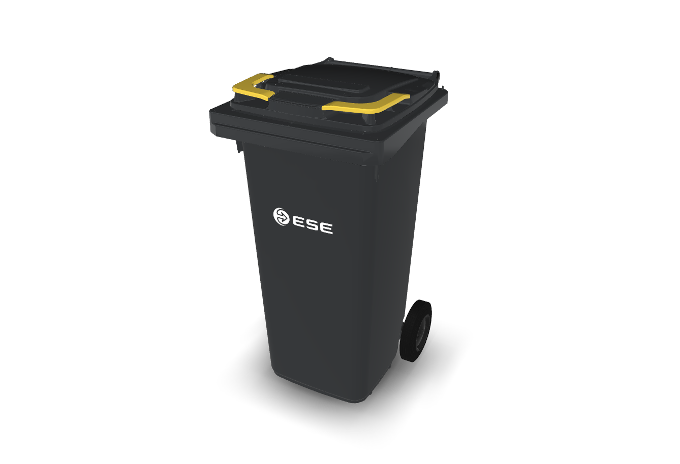 Контейнер ESE, 120л, HDPE, колір сірий, з жовтими кліпсами